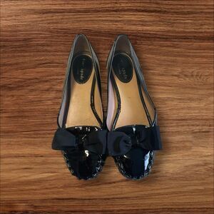 Kate Spade Black Patent Leather Flats with Bow